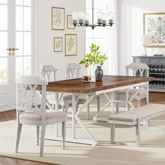 Farmhouse Dining Table for 6 People