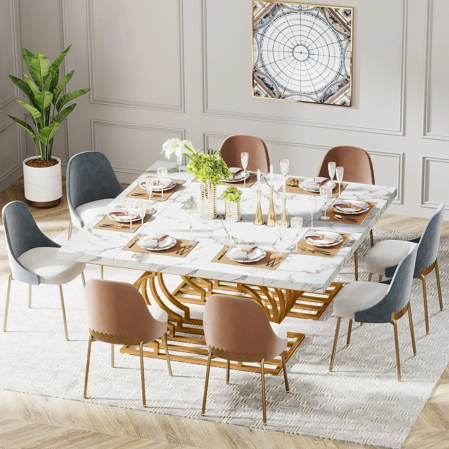 Faux Marble Dining Room Table