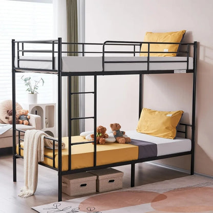 White Bunk Bed Twin Over Twin with 2 Storage Drawers