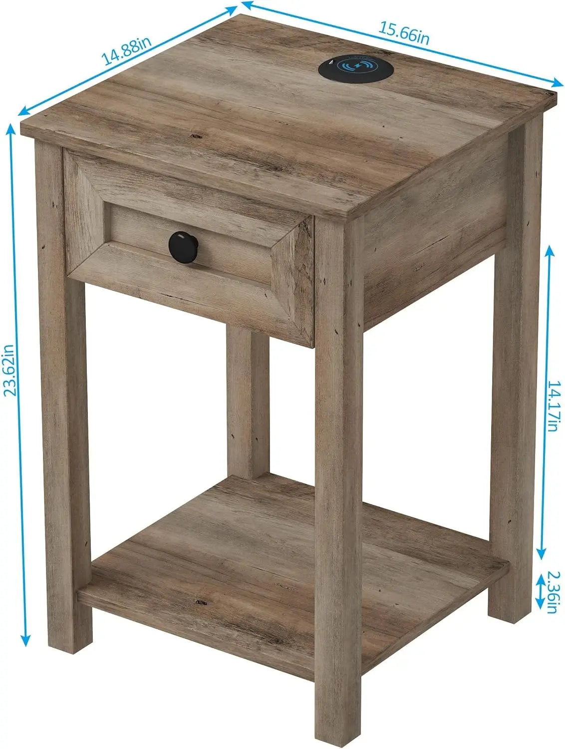 Station Oak Brown Rustic End Table