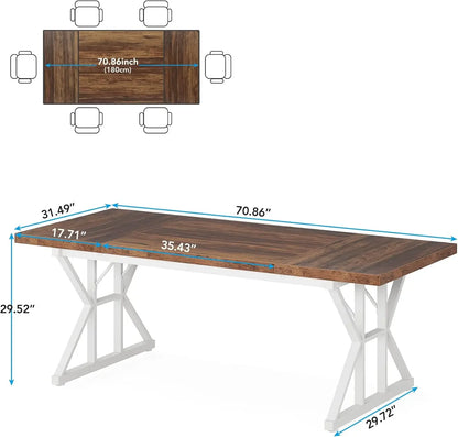 Farmhouse Dining Table for 6 People