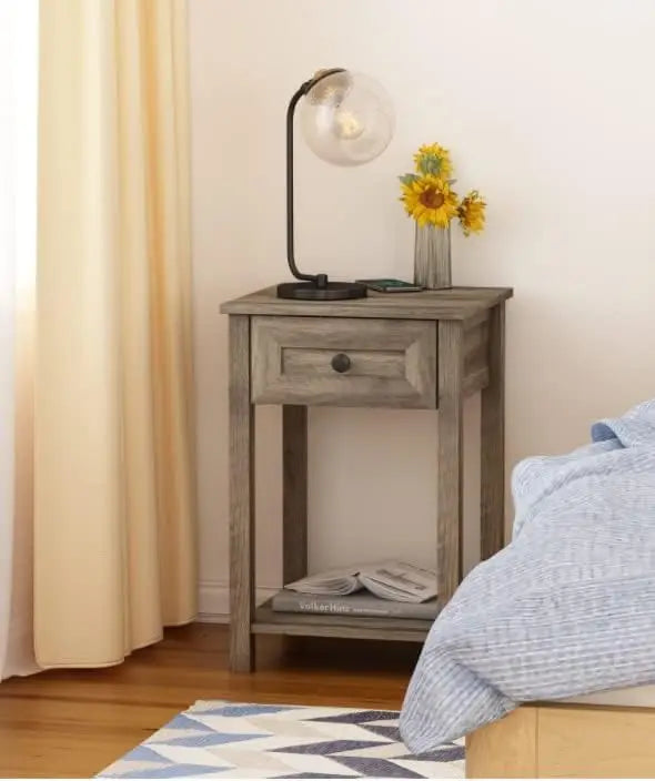 Station Oak Brown Rustic End Table