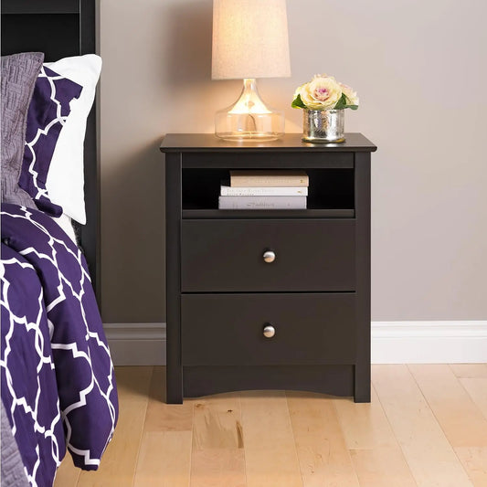 Bedside Table with Open Shelf